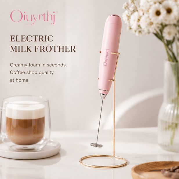 Oiuyrthj™ Electric Milk Frother Wand for Coffee, Matcha & Protein Drinks